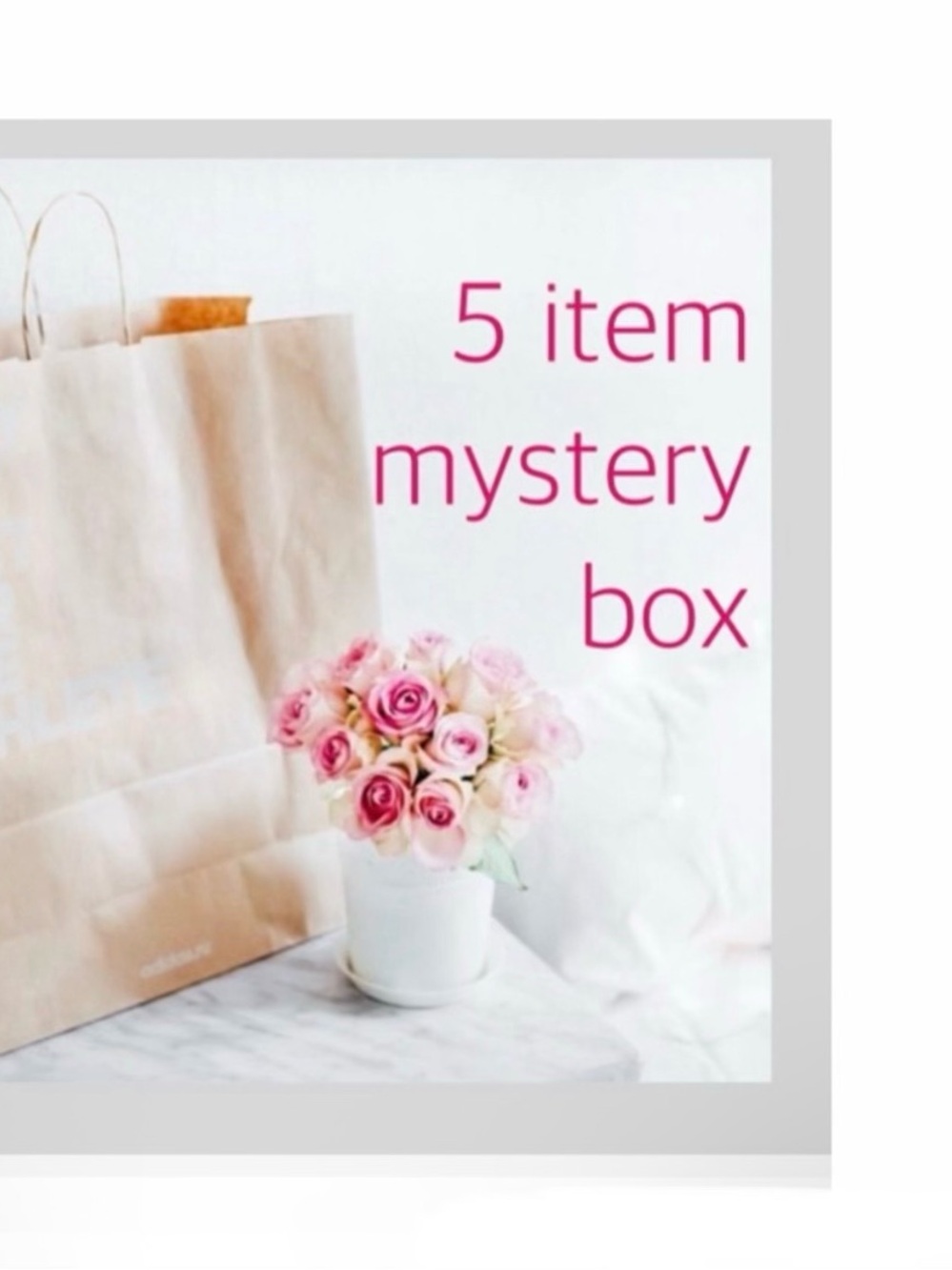 5/$35 • 5 Item Mystery Box • Sizes: XS/Small, Small/ Medium or Medium/ Large